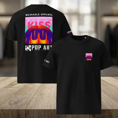 unisex-organic-cotton wearable art david hopkins pop art designs black